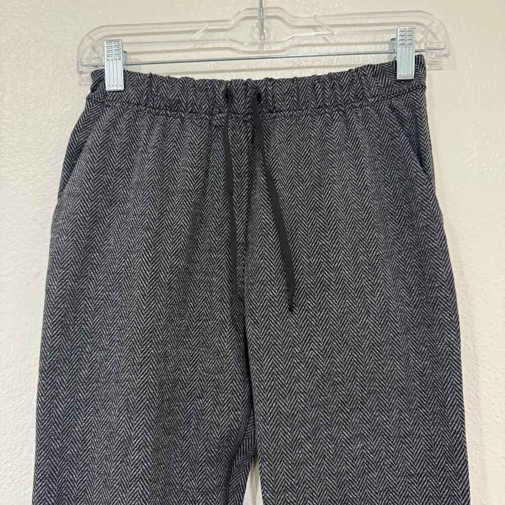 Lululemon Jet Crop Slim Trouser Luon Heathered Herringbone Black Grey Size 4 - Picture 3 of 9